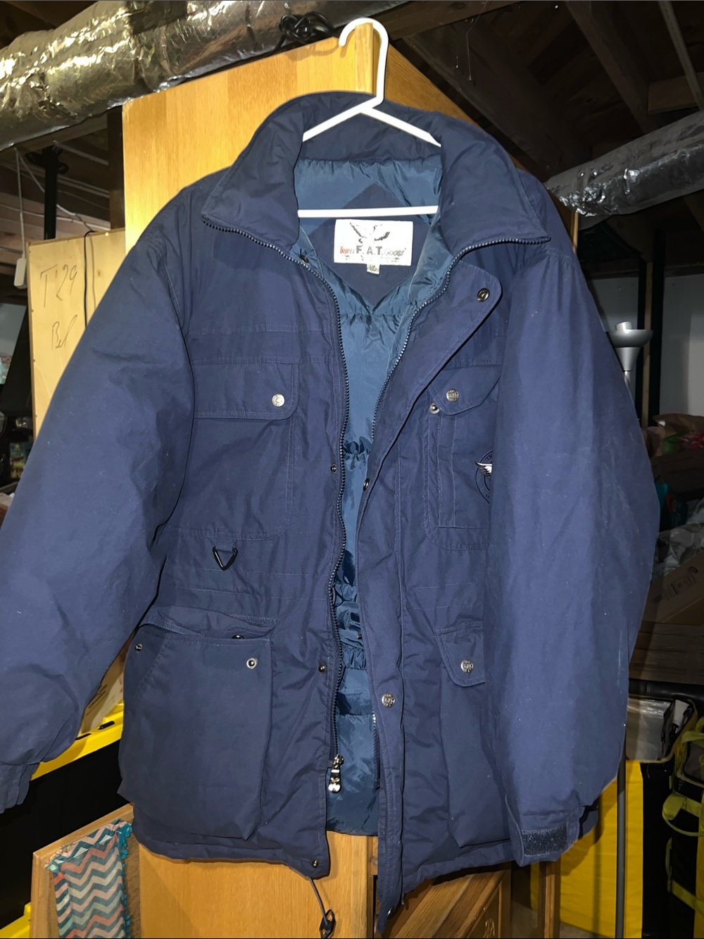 Men's Navy Puffer Jacket with Insulated Lining